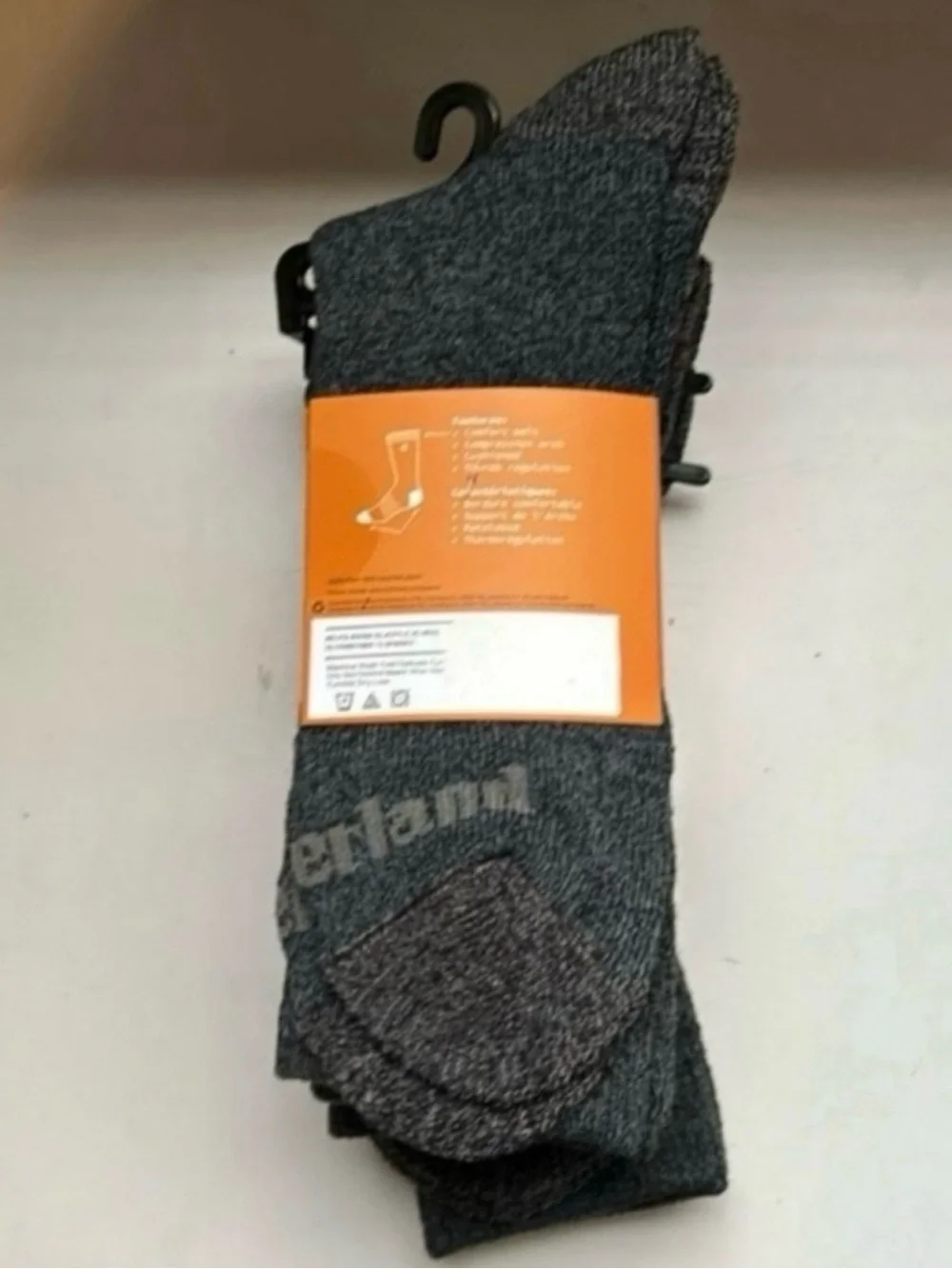 New Timberland Socks Men’s 4 Pair Gray Wool Cushioned Boot Socks Casual Outdoors